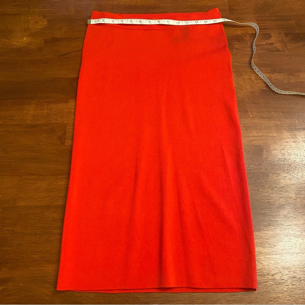Zara Red Midi Pencil Skirt for Casual Resort Wear